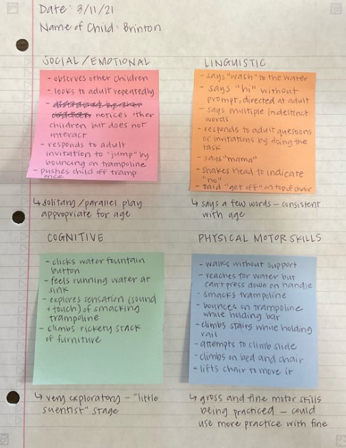 Observation Assignment - CHILD350